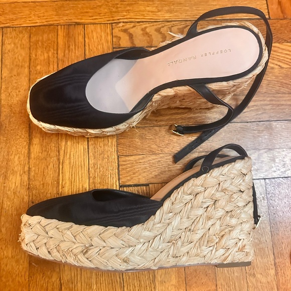 Loeffler Randall Tallulah Wedge Heels Size 9 Black Espadrille Wedges Platform - Picture 2 of 4